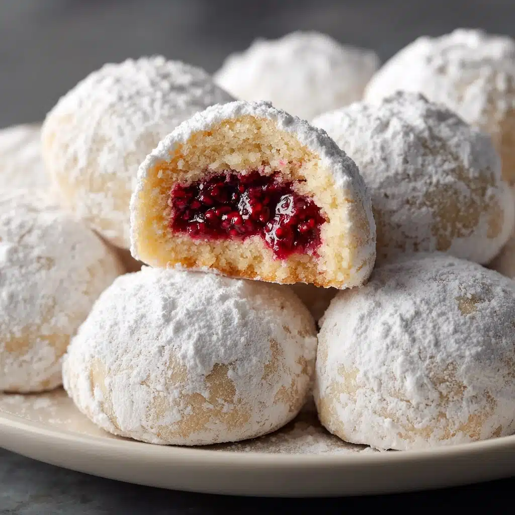 Raspberry-Filled Almond Snow Cookies Recipe - Recipe Image