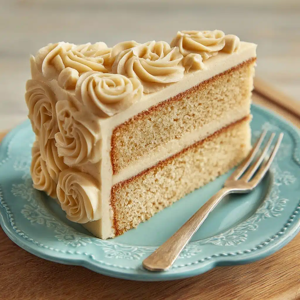 Vanilla Cream Cake with Quick Caramel Frosting Recipe - Recipe Image