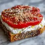 Ricotta & Tomato Toast with Sesame Seeds & Olive Oil Recipe