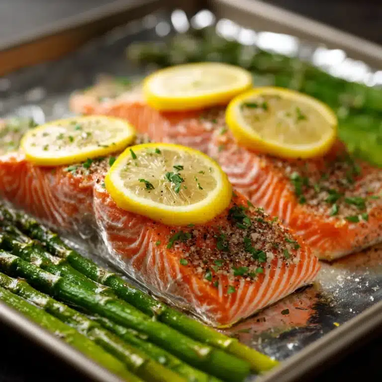 Salmon, Asparagus, Lemon, and Herb Foil Pack Recipe