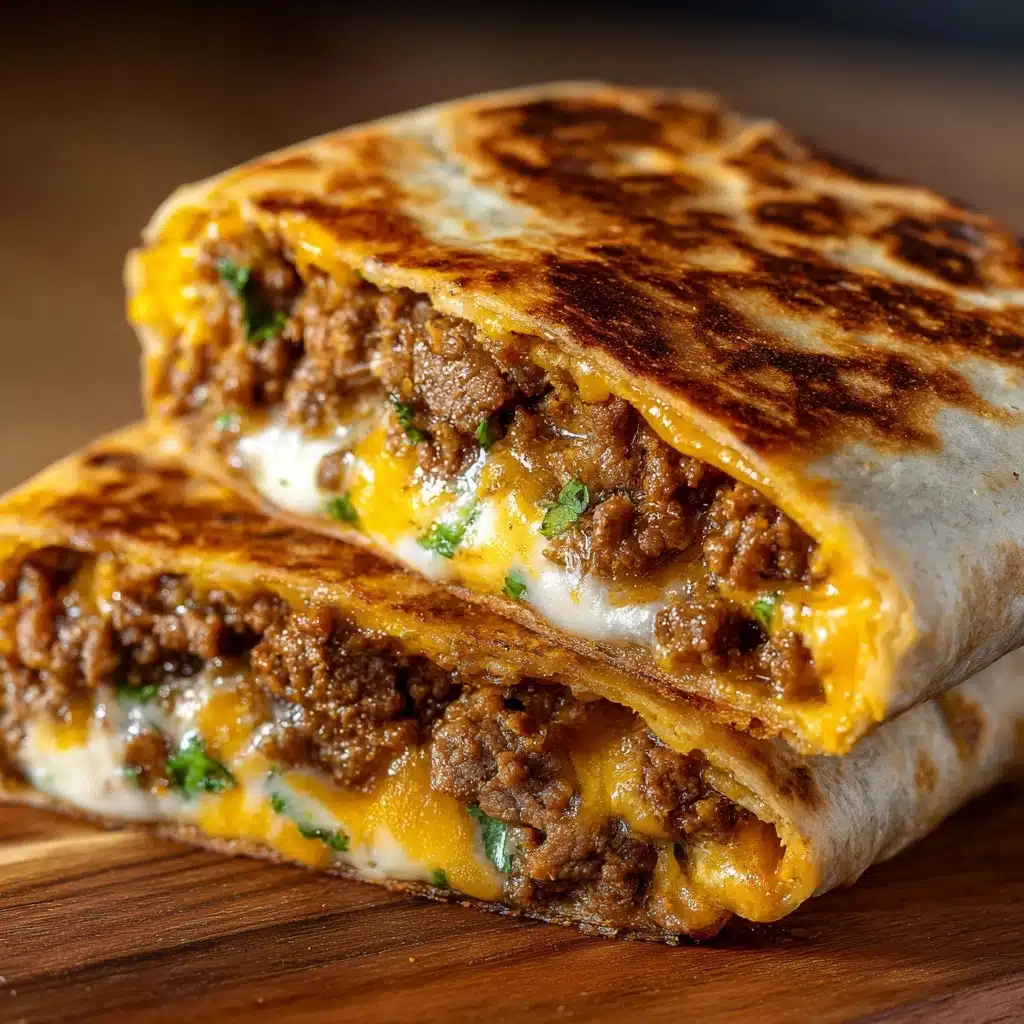 Cheesy Beef Burritos with Crispy Fries Recipe - Recipe Image