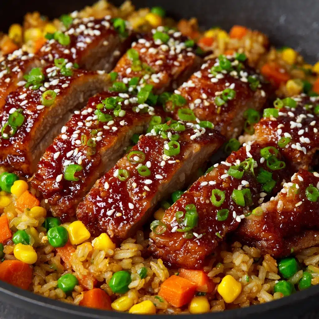Sticky Garlic Chicken Fried Rice Recipe - Recipe Image