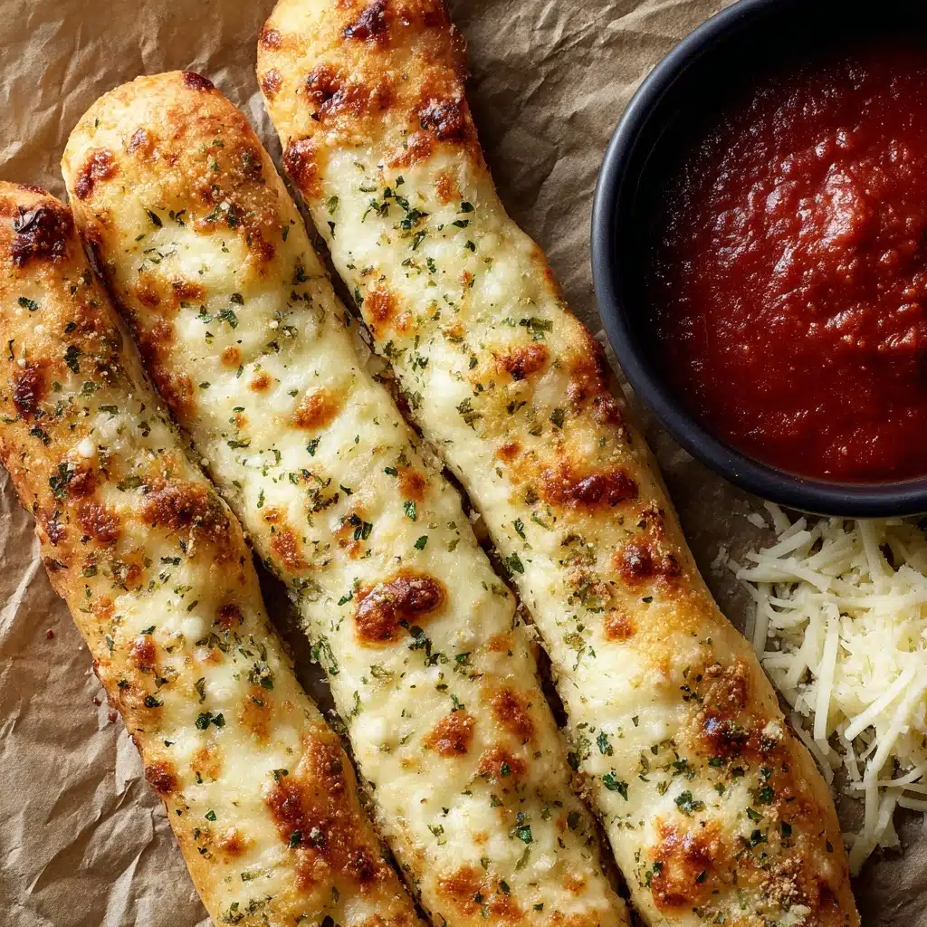 Cheesy Garlic Breadsticks with Marinara Dip Recipe - Recipe Image