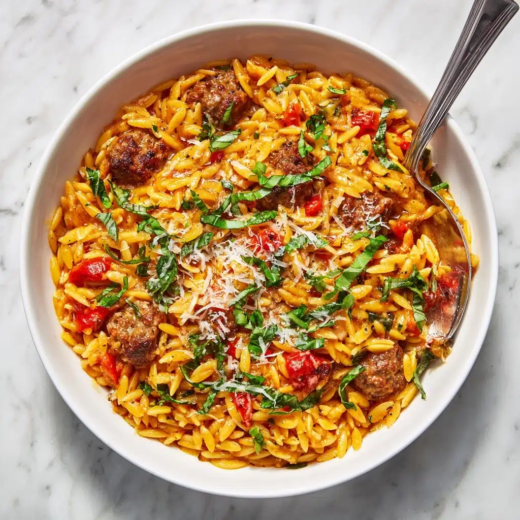 Ground Beef Orzo with Tomato Cream Sauce Recipe - Recipe Image