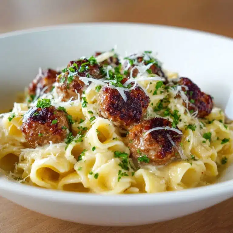 Garlic Butter Sausage Bites with Pasta Recipe
