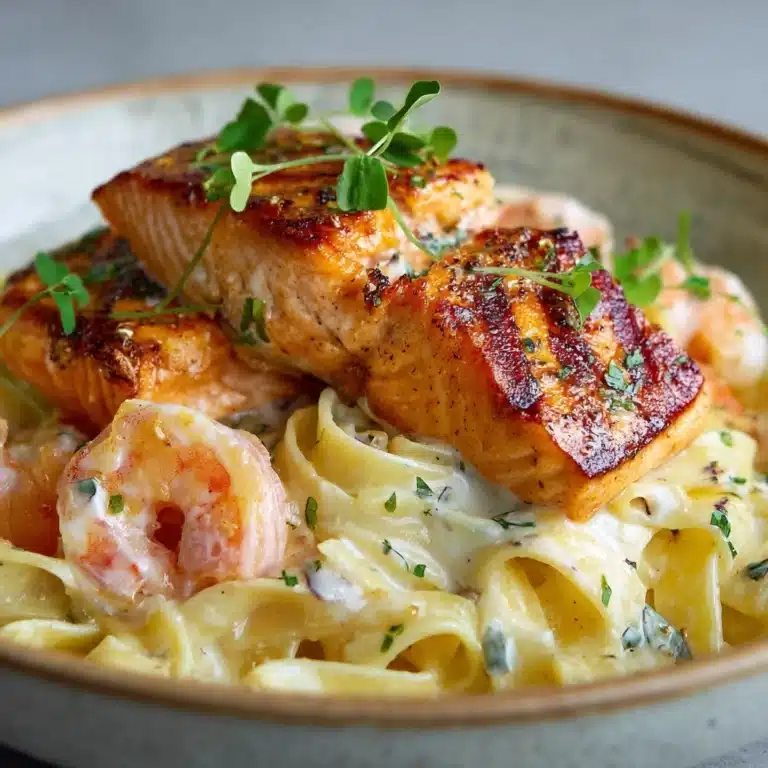 Salmon and Shrimp Alfredo with a Twist Recipe