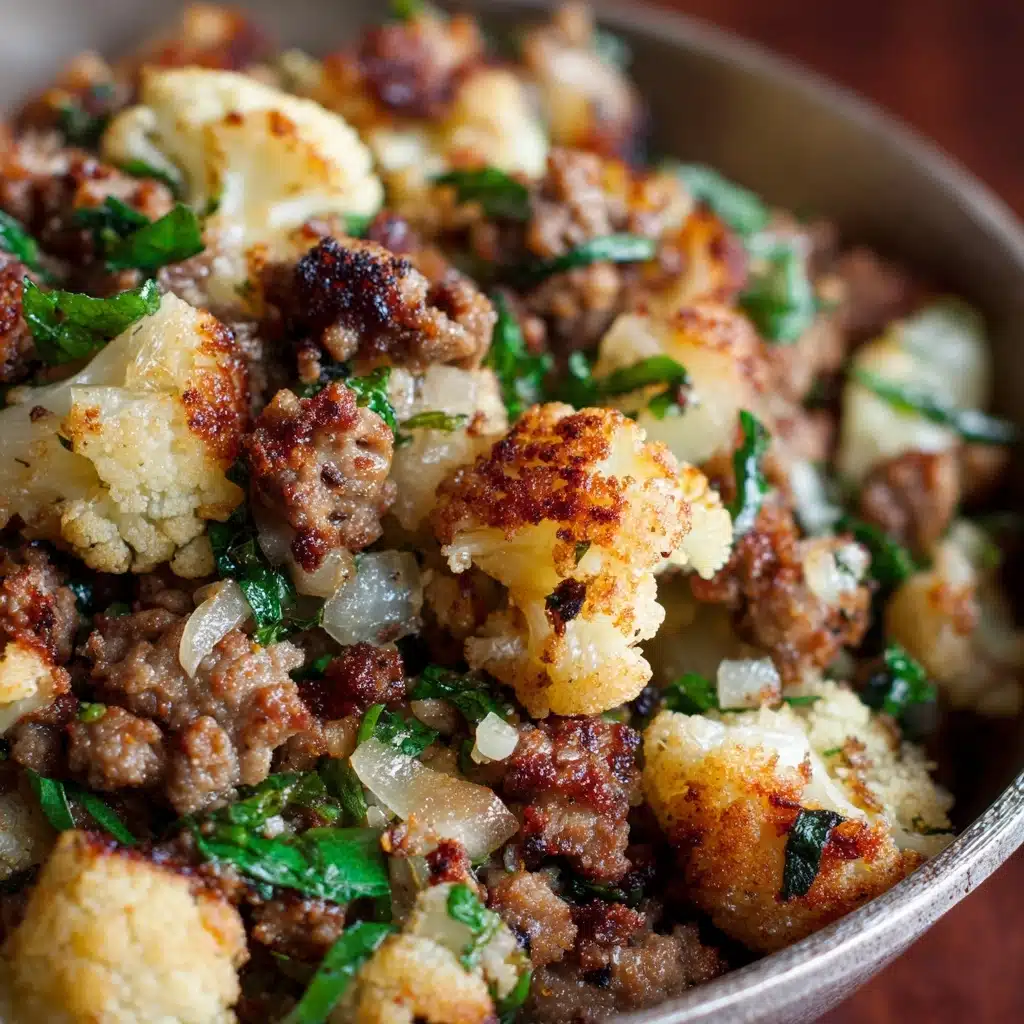 Garlic Butter Ground Turkey with Cauliflower Skillet Recipe