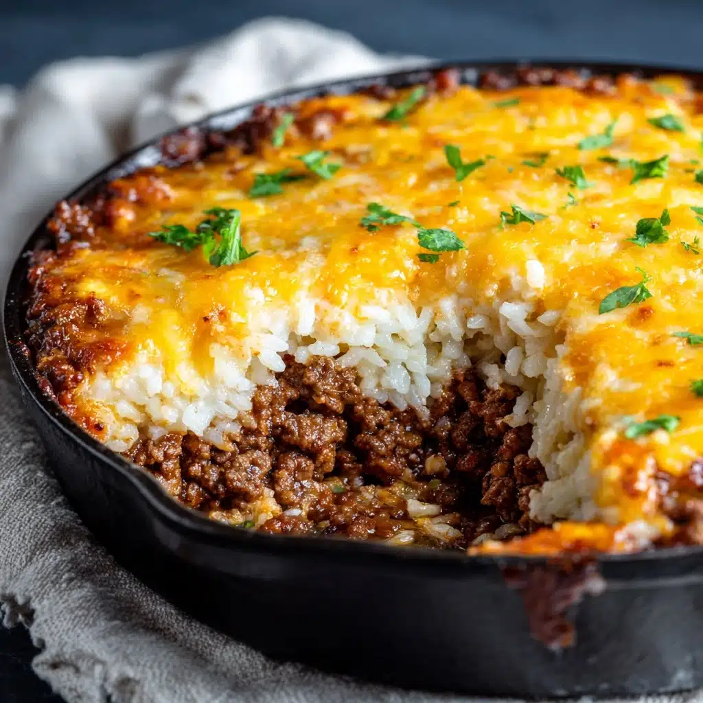 Cheesy Ground Beef and Rice Casserole Recipe - Recipe Image