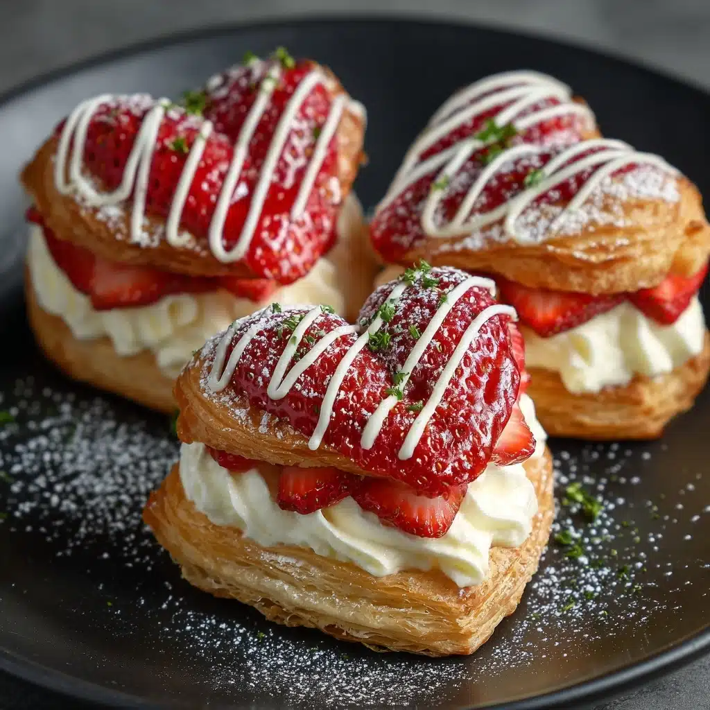 Strawberry Puff Pastry Hearts Recipe - Recipe Image