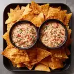 Nacho Triangles with Salsa-Ranch Dipping Sauce Recipe