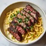 Garlic Butter Steak Lightning Noodles Recipe