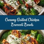 Grilled Chicken Broccoli Bowls with Creamy Garlic Sauce Recipe