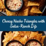 Nacho Triangles with Salsa-Ranch Dipping Sauce Recipe
