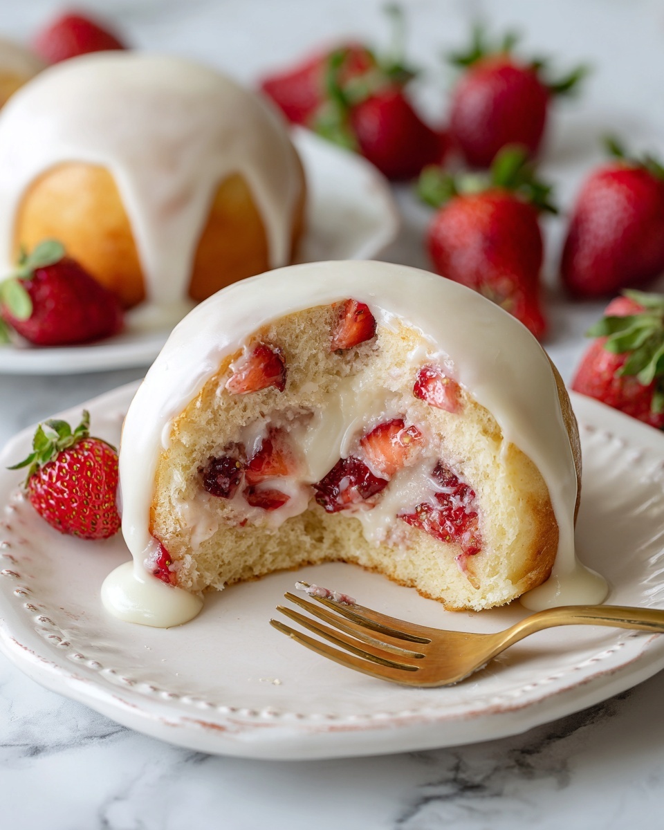Strawberry Rolls with Cream Cheese Icing Recipe - Recipe Image