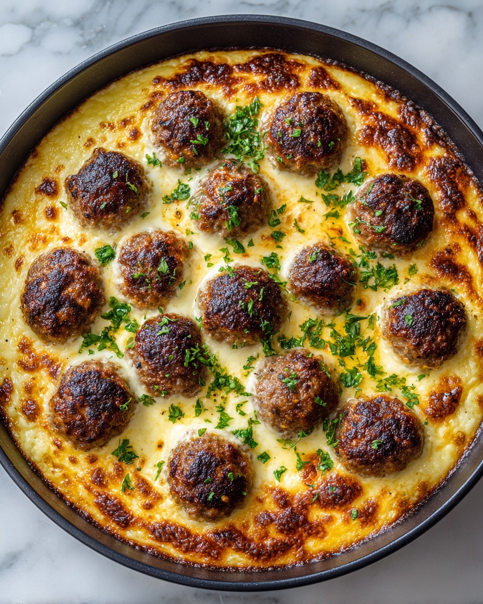 Cheesy Potato Meatball Casserole Recipe - Recipe Image
