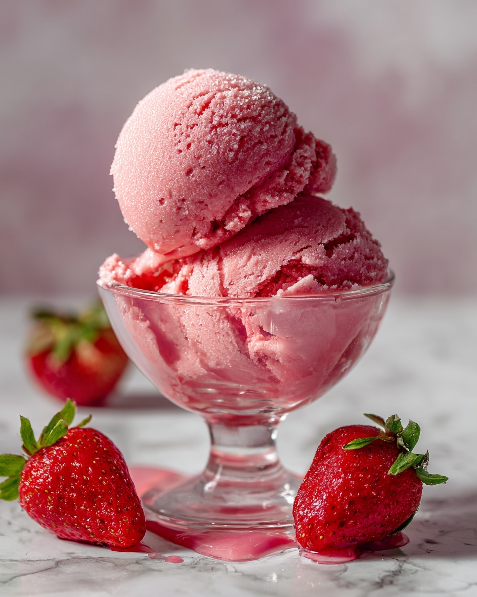 Refreshing Strawberry Sorbet Recipe - Recipe Image