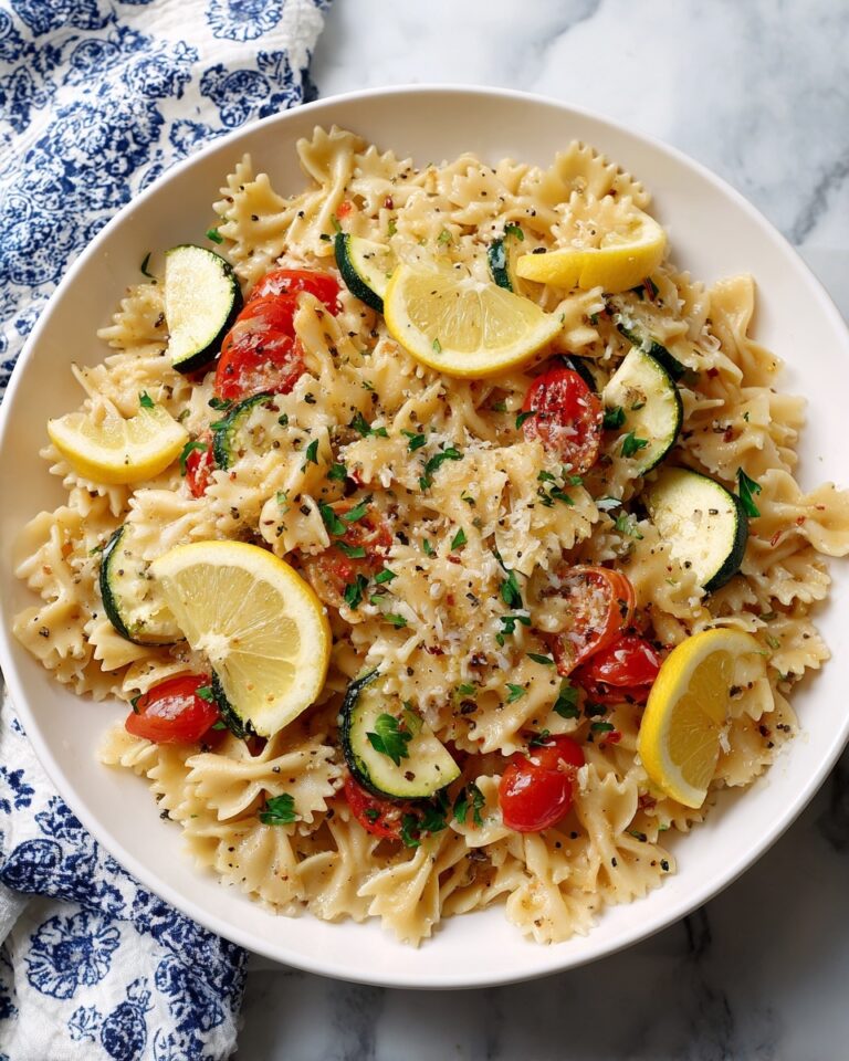 Lemon Butter Pasta with Zucchini, Tomatoes, and Fresh Basil Recipe
