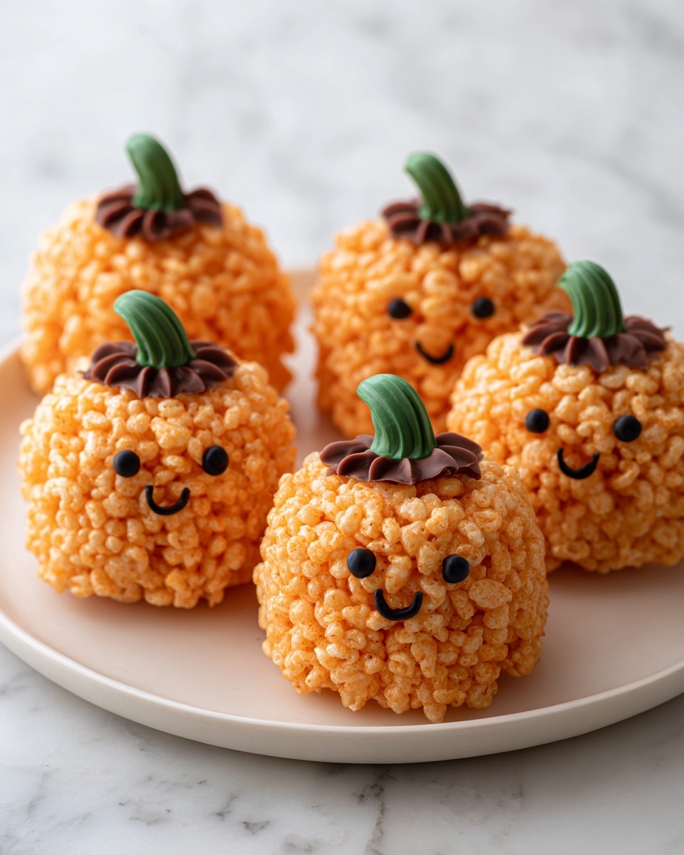 Pumpkin-Shaped Rice Krispie Treats Recipe - Recipe Image