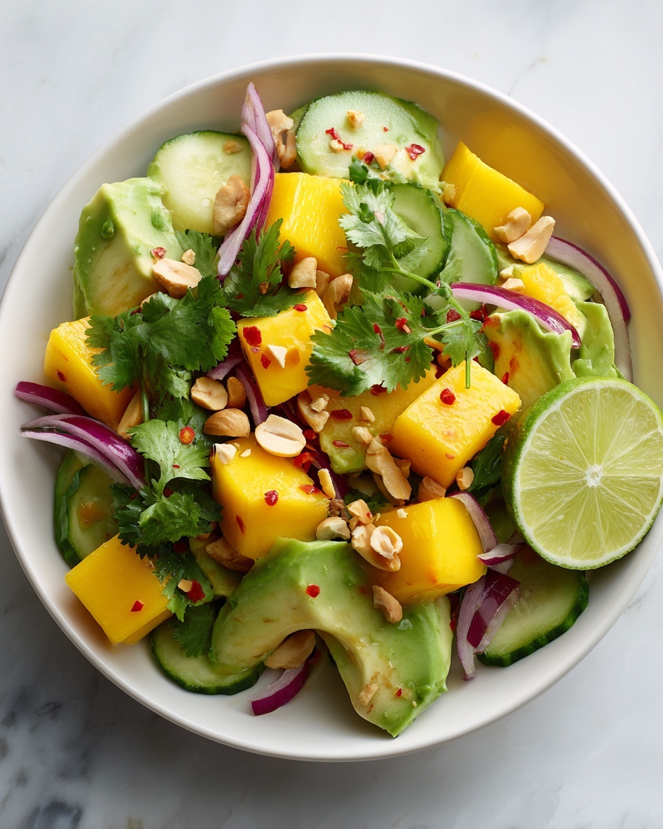 Mango Salad with Sweet Chilli Lime Dressing Recipe - Recipe Image
