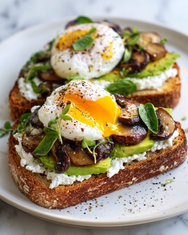 Vegan Avocado Toast with Mushrooms and Ricotta Recipe