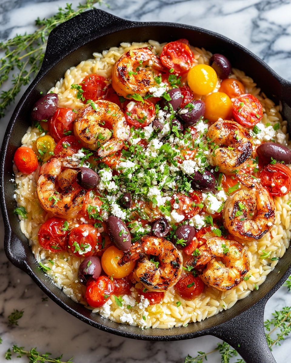 Greek Shrimp with Orzo and Feta Recipe - Recipe Image