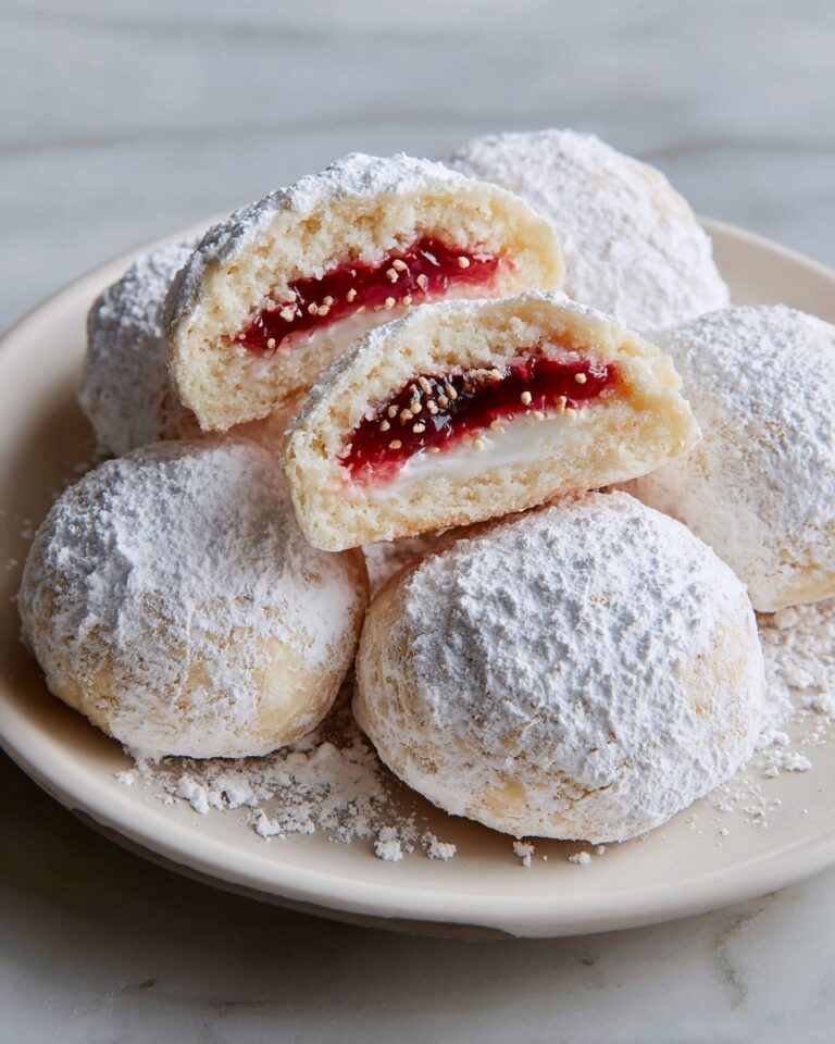 Raspberry-Filled Almond Snow Cookies Recipe