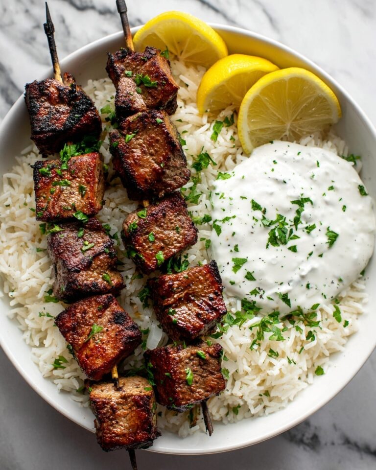 Greek Chicken Skewers with Lemon Rice Recipe