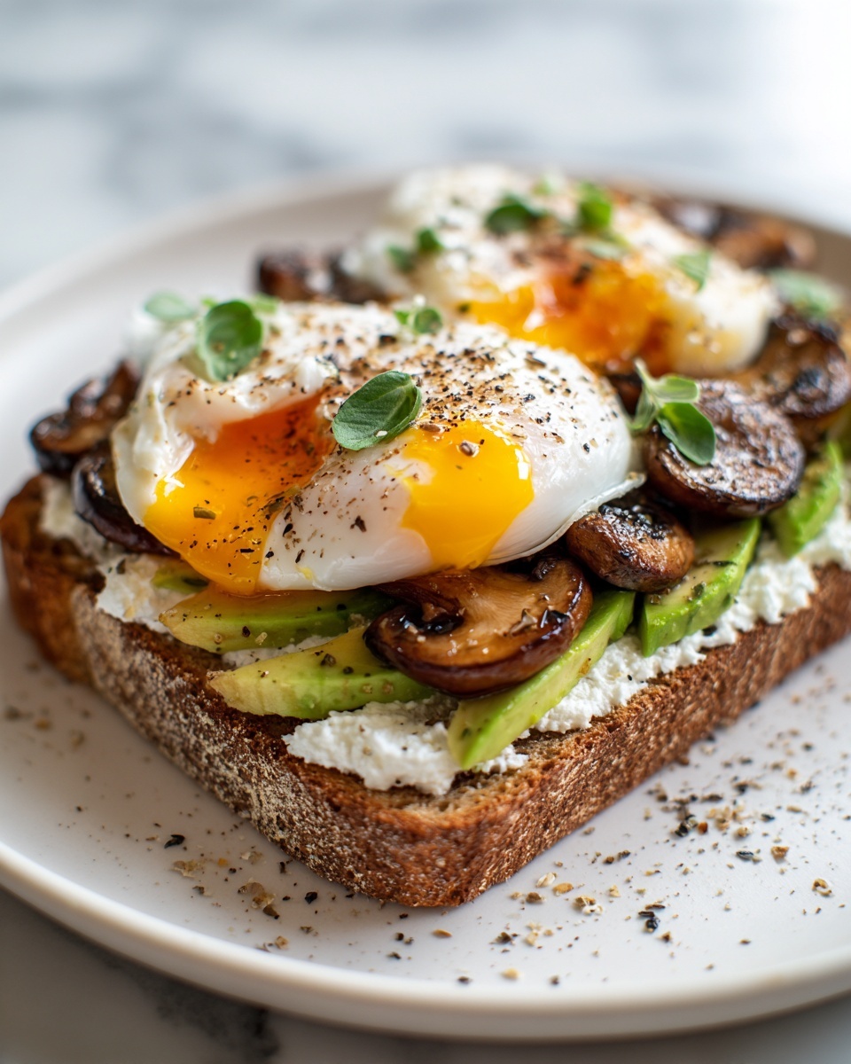Vegan Avocado Toast with Mushrooms and Ricotta Recipe - Recipe Image