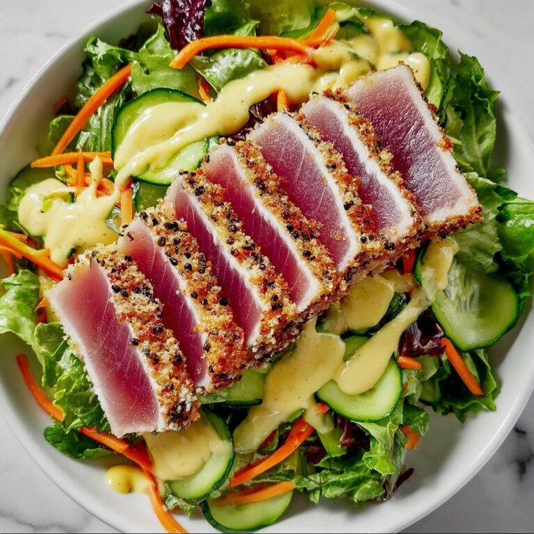 Savory Sesame Crusted Ahi Salad with Zesty Ginger Lime Twist Recipe