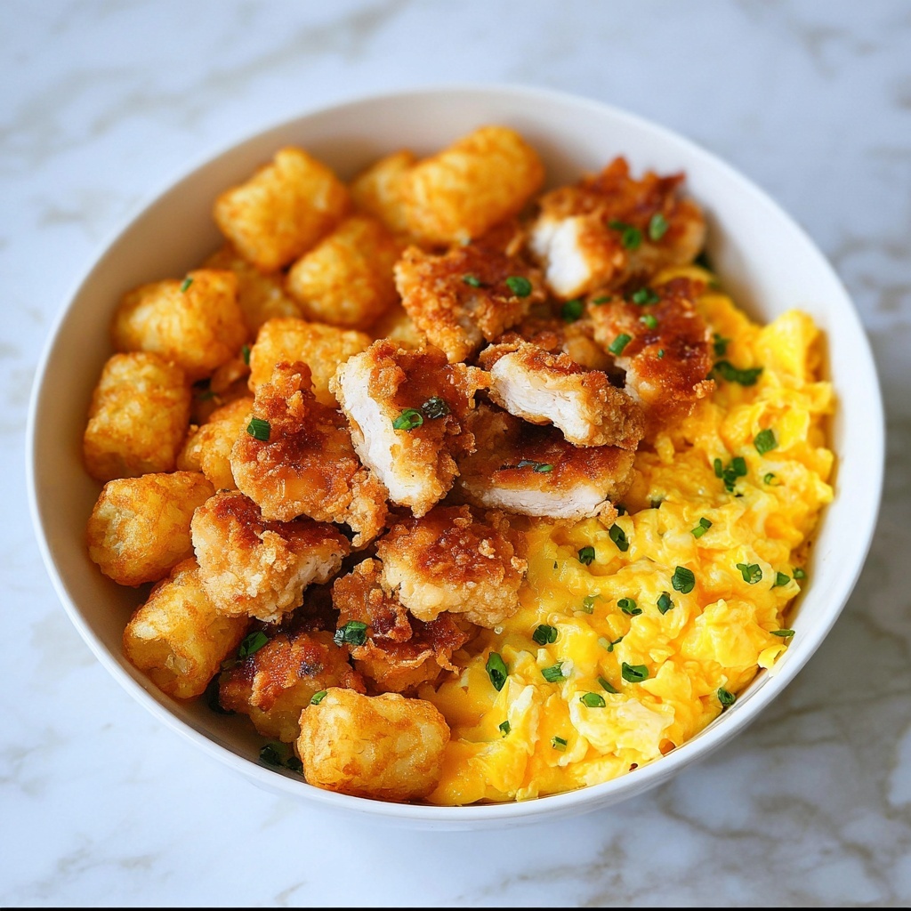 Chicken Nugget Hash Brown Scramble Bowls Recipe - Recipe Image