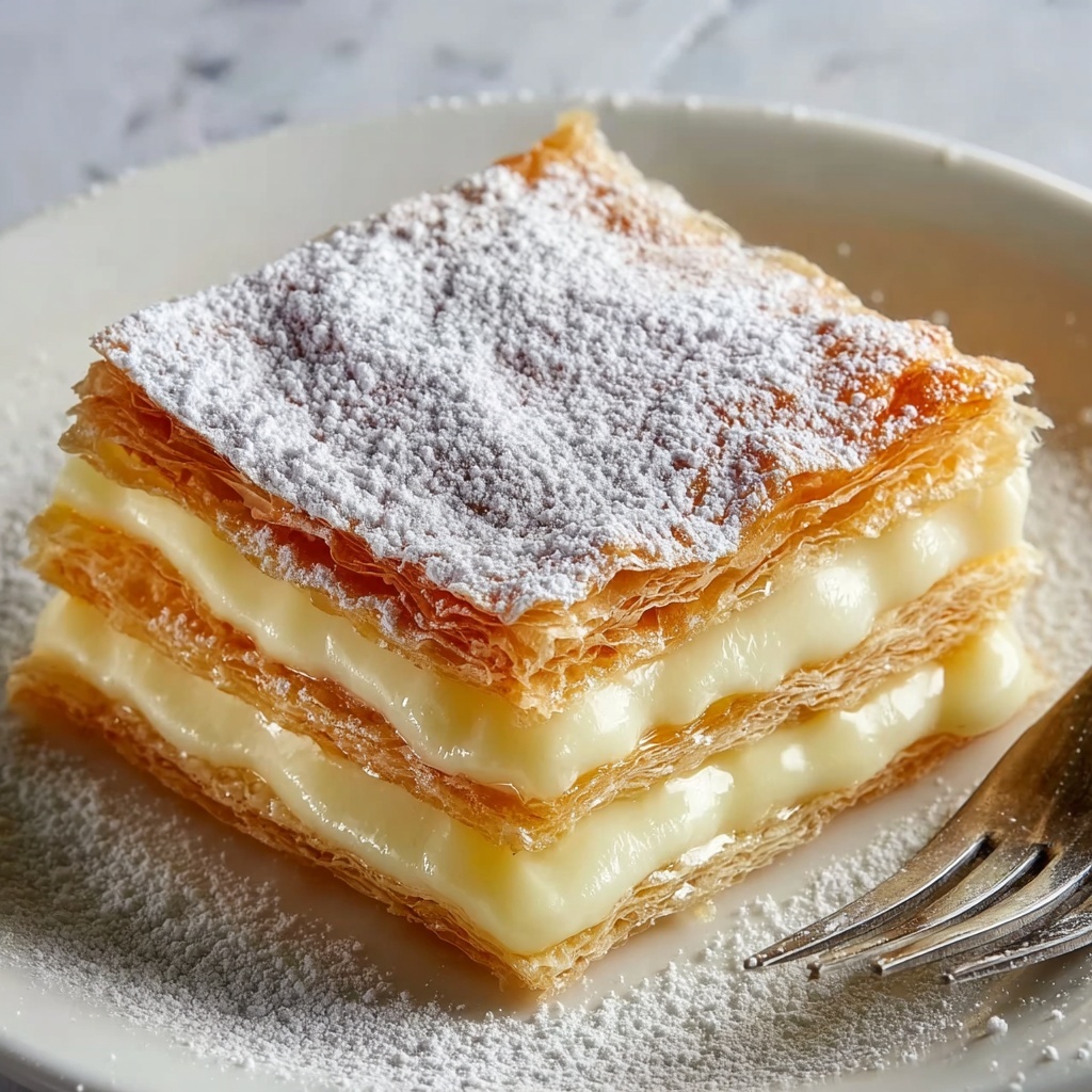 Puff Pastry Vanilla Custard Cream Squares Recipe - Recipe Image