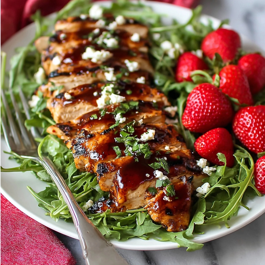 Strawberry Chicken Salad with Feta and Balsamic Vinaigrette Recipe - Recipe Image