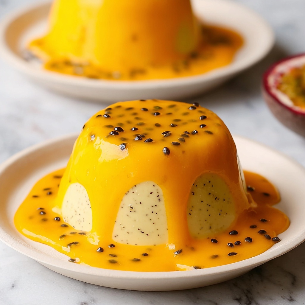Passion Fruit Panna Cotta with Coconut Cream and Lime Coulis Recipe - Recipe Image
