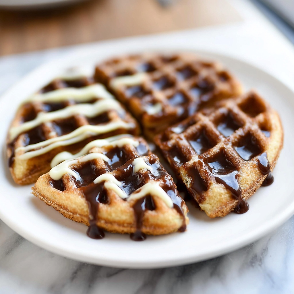 Cinnamon Roll Waffles with Cream Cheese Glaze Recipe - Recipe Image