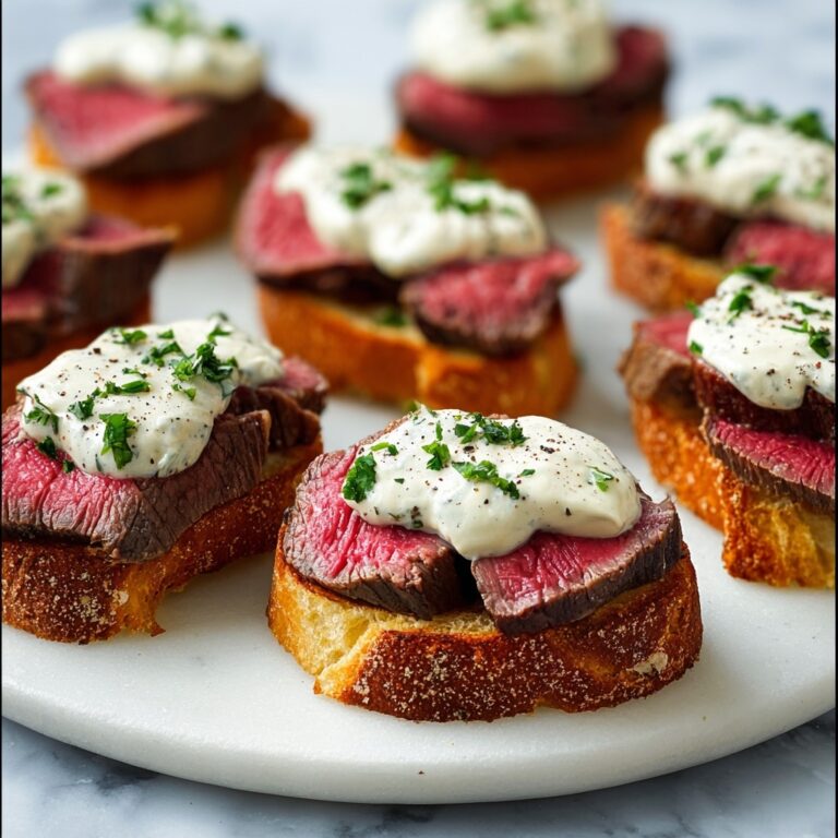 Steak Crostini with Horseradish Cream Recipe