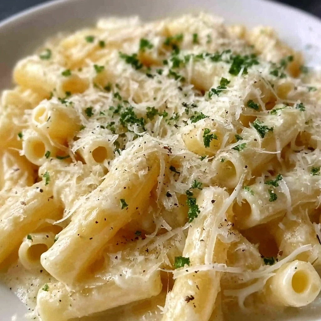 Creamy Garlic Penne Pasta Recipe - Recipe Image
