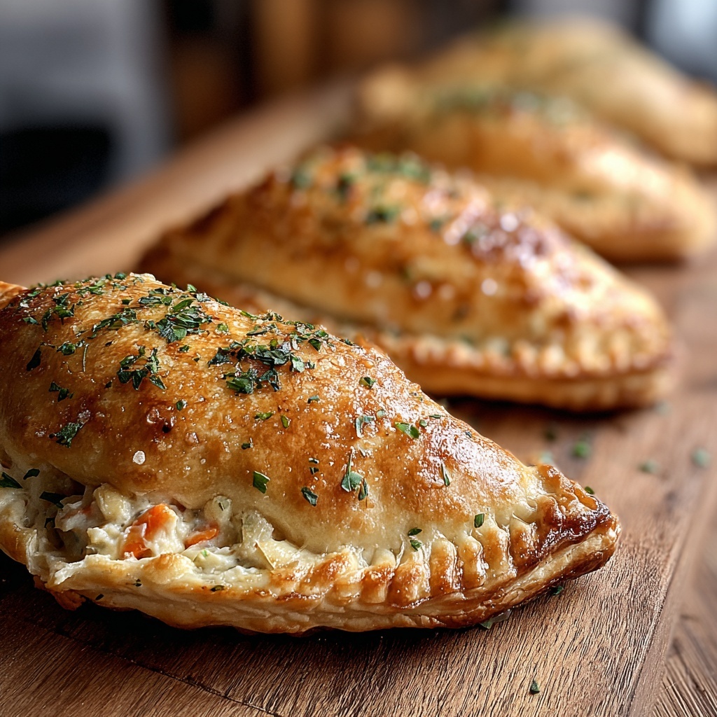 Chicken Alfredo Air Fryer Calzones Recipe - Recipe Image
