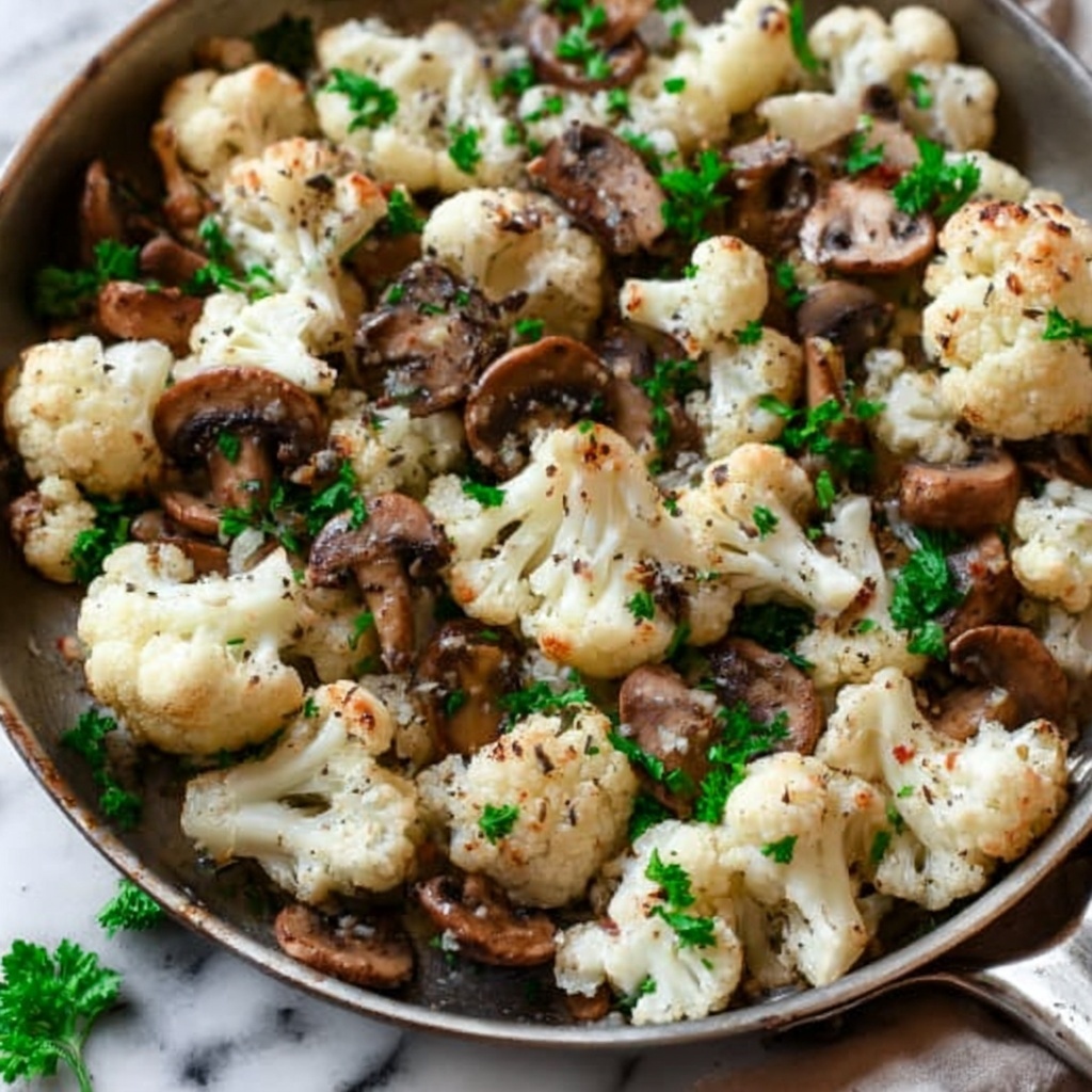 Garlic Cauliflower Mushroom Skillet: 5 Savory Minutes to Bliss Recipe - Recipe Image