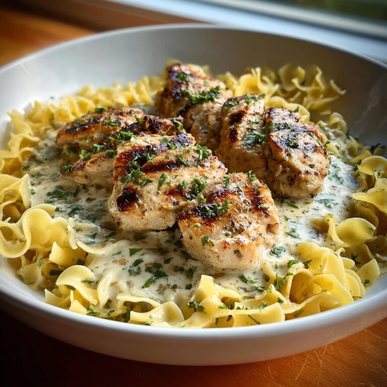 One Pan Creamy Garlic Butter Chicken with Egg Noodles Recipe