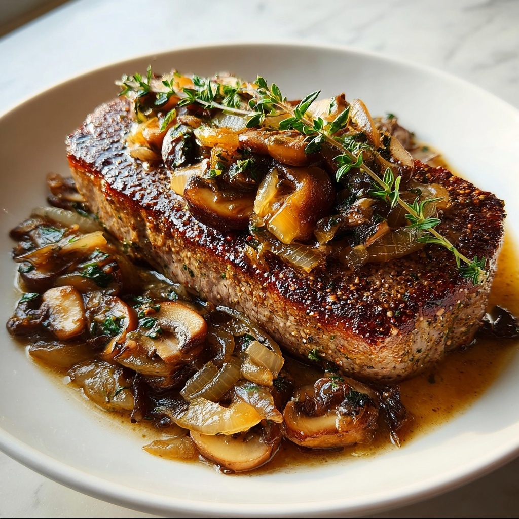 Ribeye Steak with French Onions & Mushrooms Recipe - Recipe Image