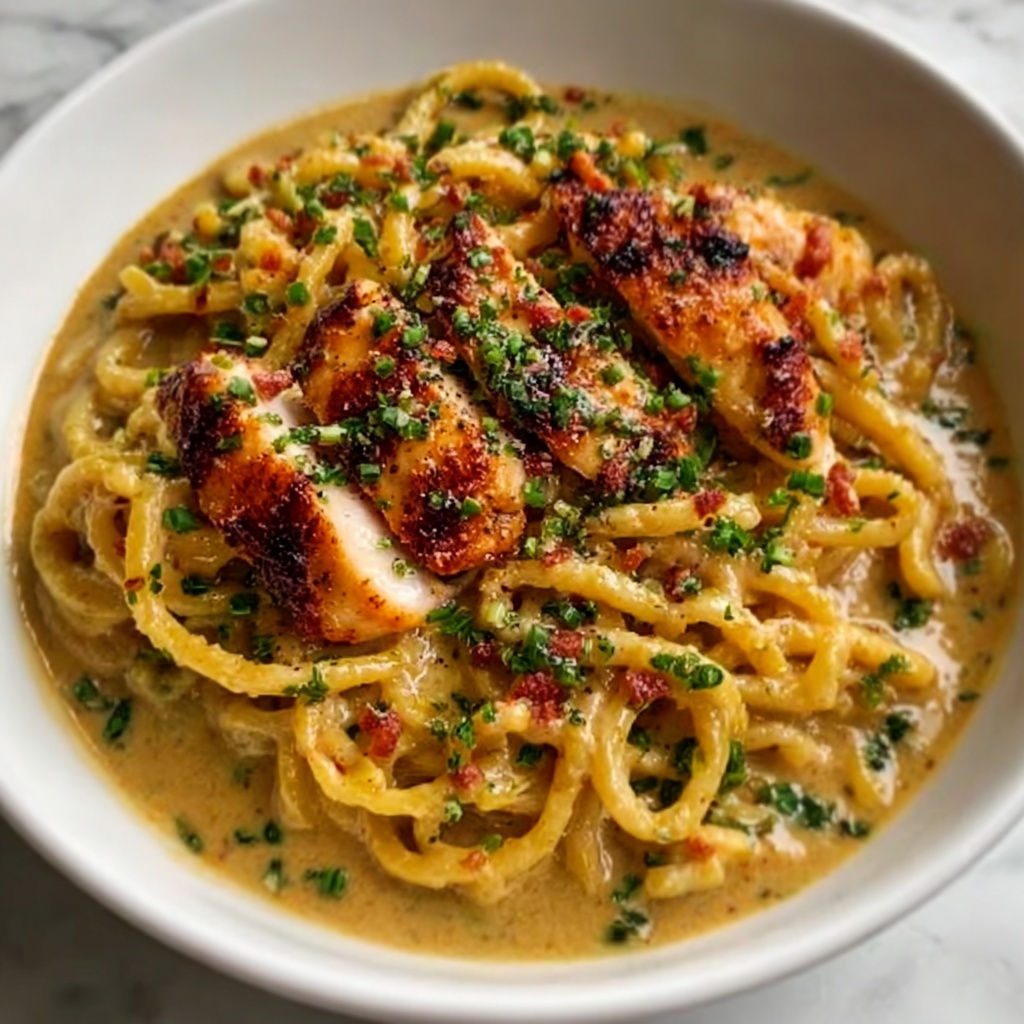 Chicken and Shrimp Carbonara Recipe - Recipe Image