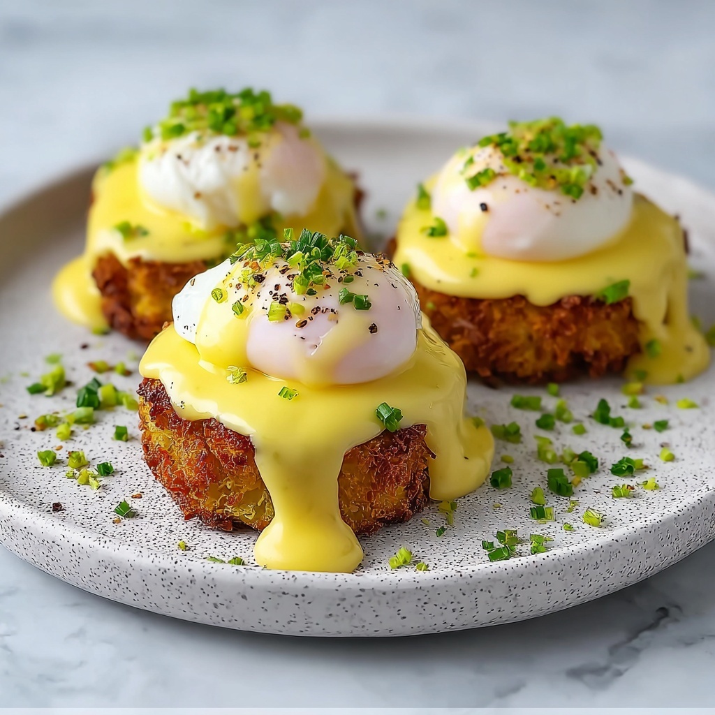 Latke Eggs Benedict: A Crispy Twist on Classic Brunch Recipe - Recipe Image