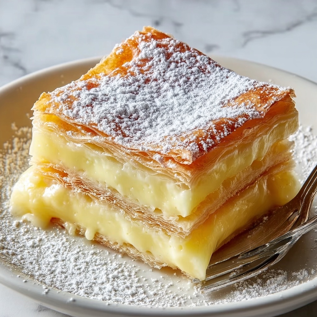 Puff Pastry Vanilla Custard Cream Squares Recipe - Recipe Image