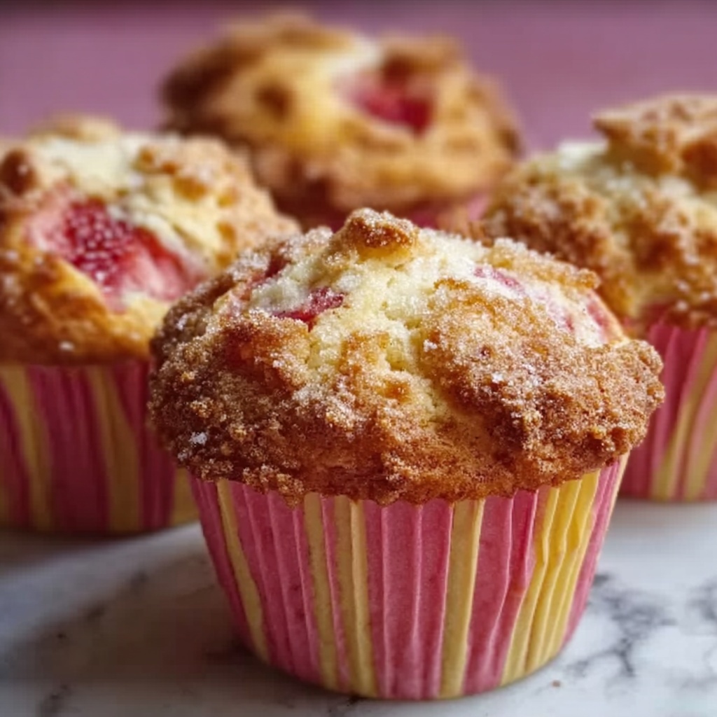 Rhubarb Muffins with Cinnamon Sugar Topping Recipe - Recipe Image