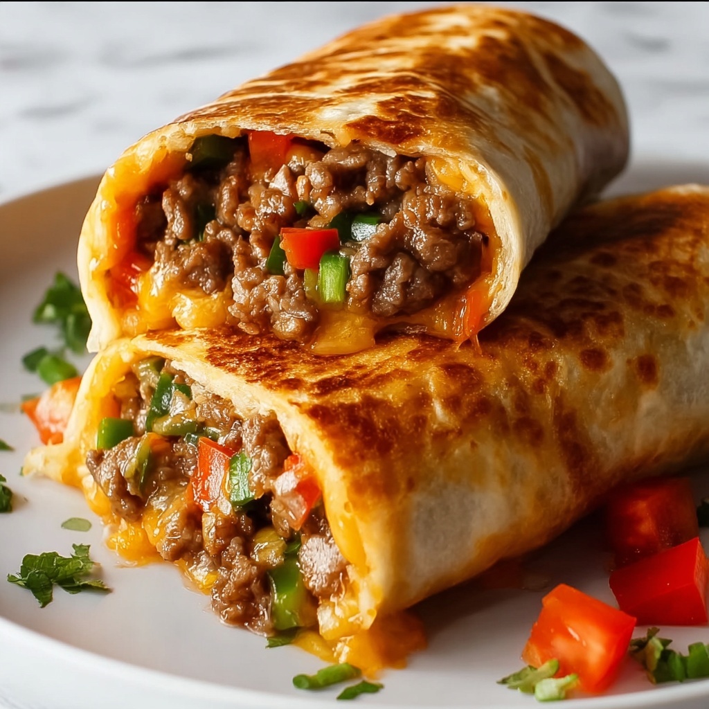 Baked Beef Chimichangas Recipe - Recipe Image