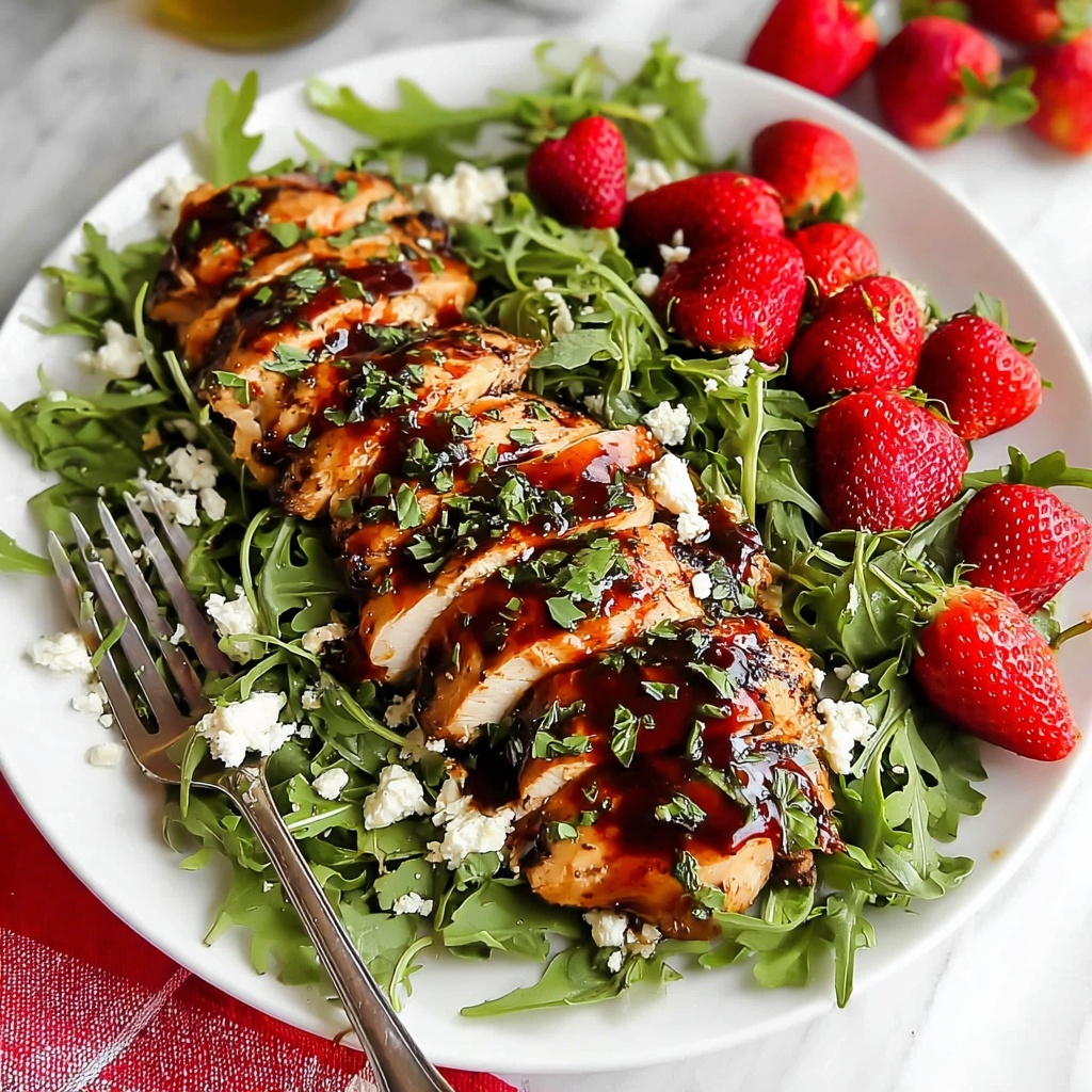 Strawberry Chicken Salad with Feta and Balsamic Vinaigrette Recipe - Recipe Image