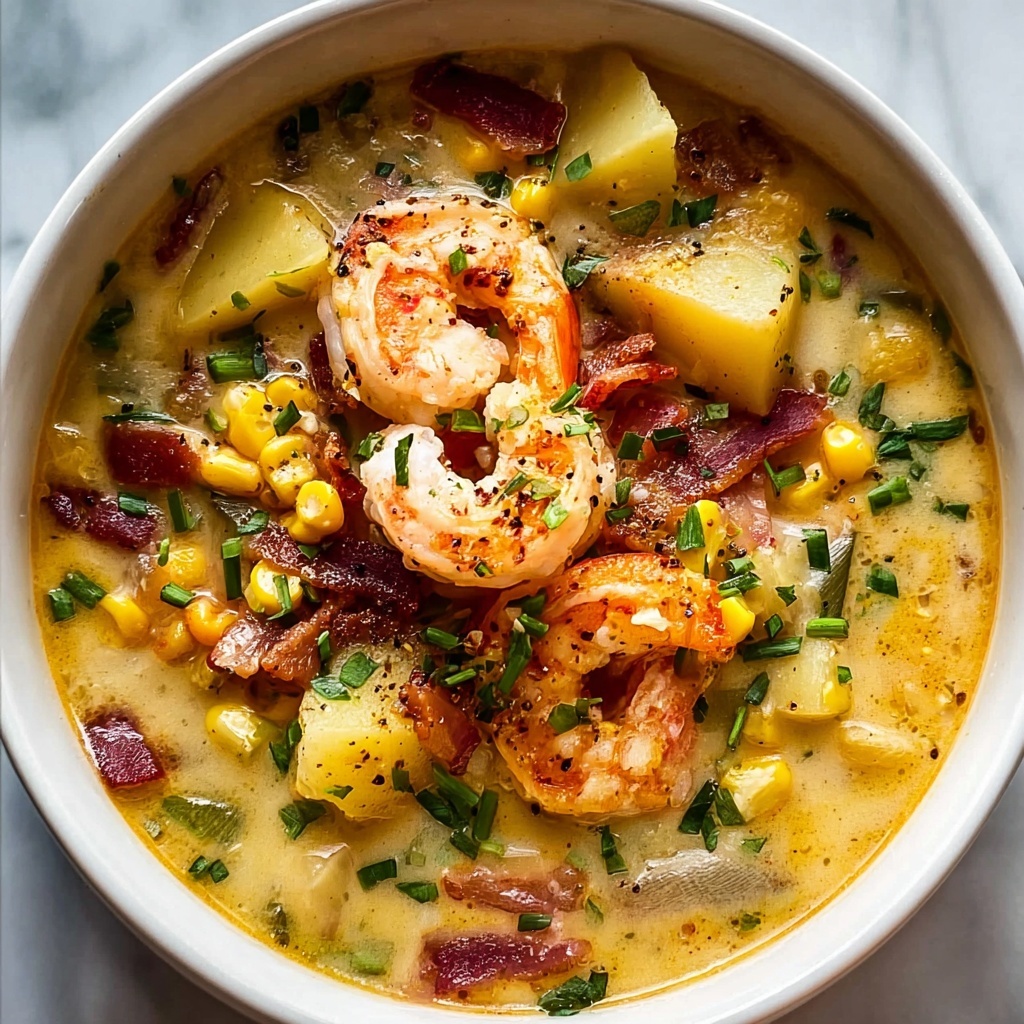 Creamy Potato Shrimp and Corn Chowder Recipe - Recipe Image