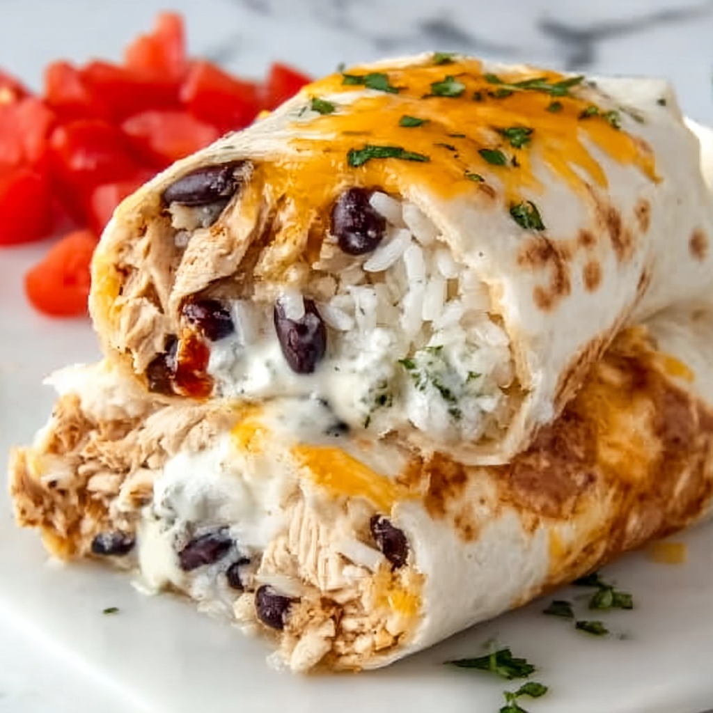 Smothered Baked Chicken Burritos Recipe - Recipe Image