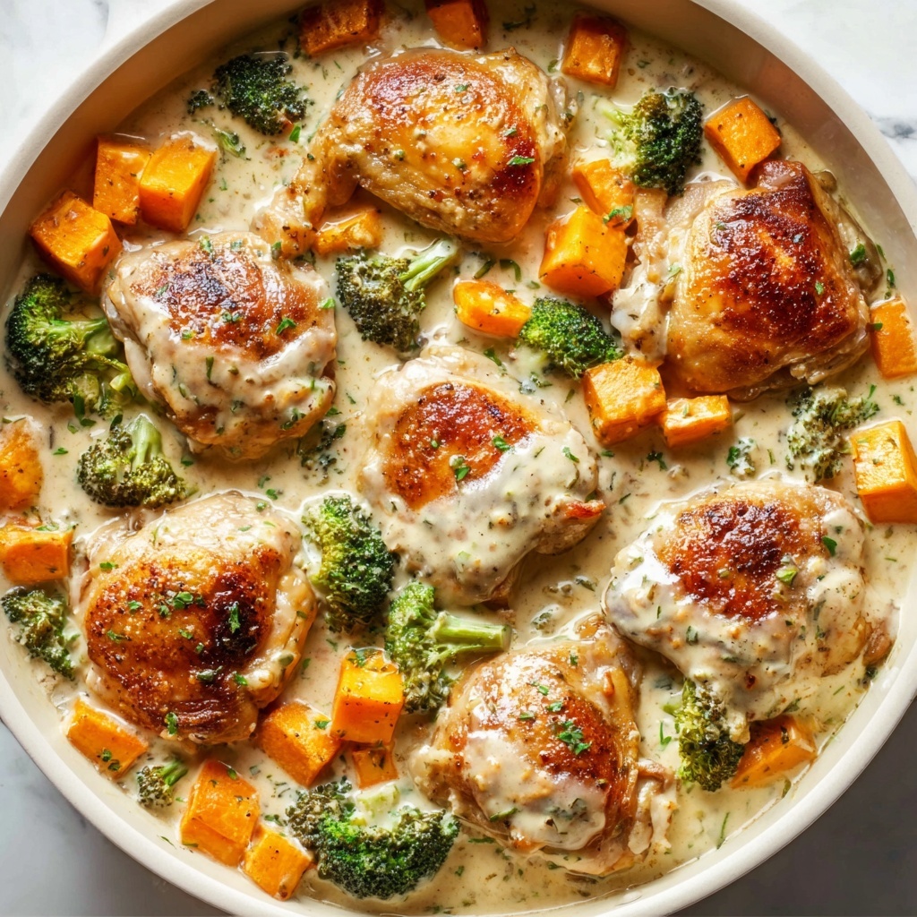 Creamy Garlic Chicken & Vegetables Recipe - Recipe Image