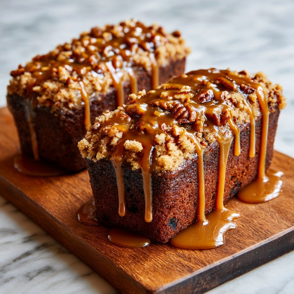 Mini Caramel Banana Bread Loaves with Condensed Milk Glaze Recipe - Recipe Image